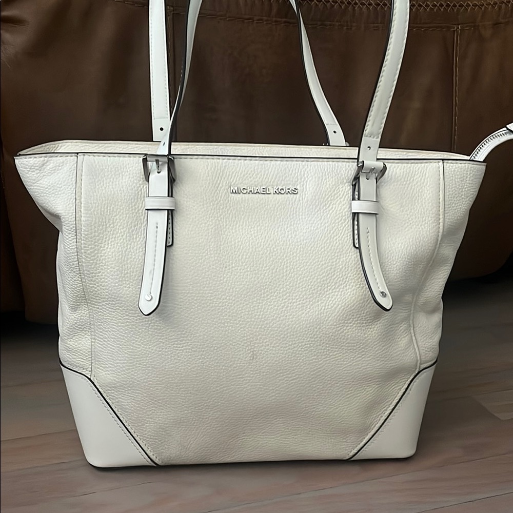 Michael Kors White Saffiano Leather Tote